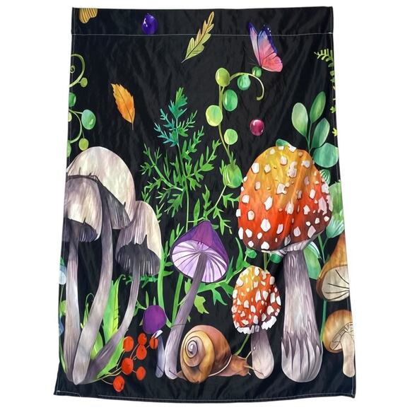 Snail Mushroom‎ Garden Flag 28x39 Fairycore Fairy Whimsigoth Goblincore Nature - Picture 1 of 9
